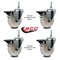 Service Caster 4 Inch Nylon 38 Inch Threaded Stem Caster Set with Brake SCC-TS20S414-NYS-PLB-381615-4 - alternate 3